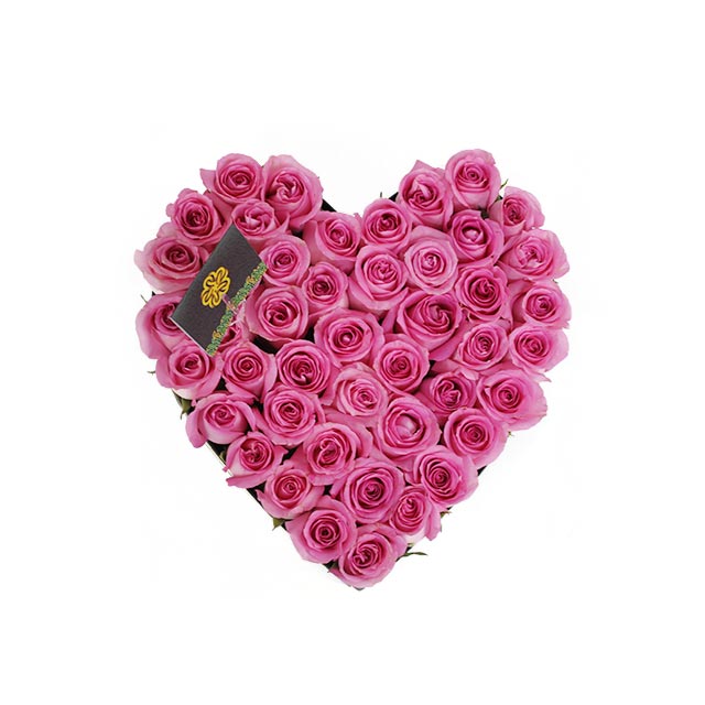 Pink Roses Heart Shape Box Petal Box